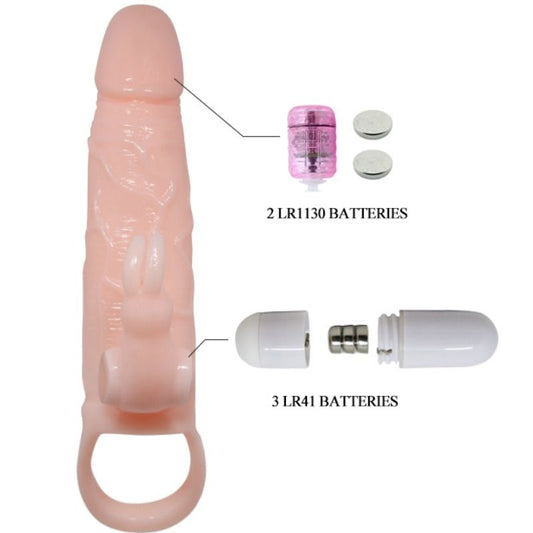 BAILE - FUNDA PARA PENE BRAVE MAN CON CONEJO Y DOBLE MOTOR DE CARNE 16,5 CM