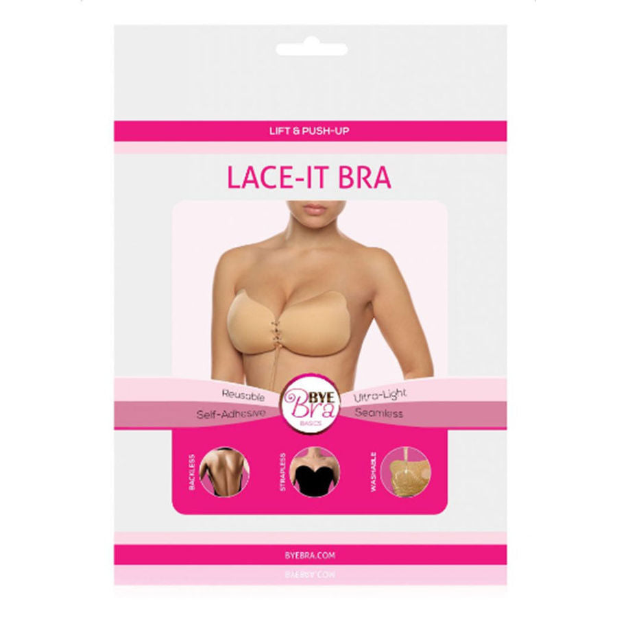 BYE-BRA - Sujetador push-up con encaje, copa B negra