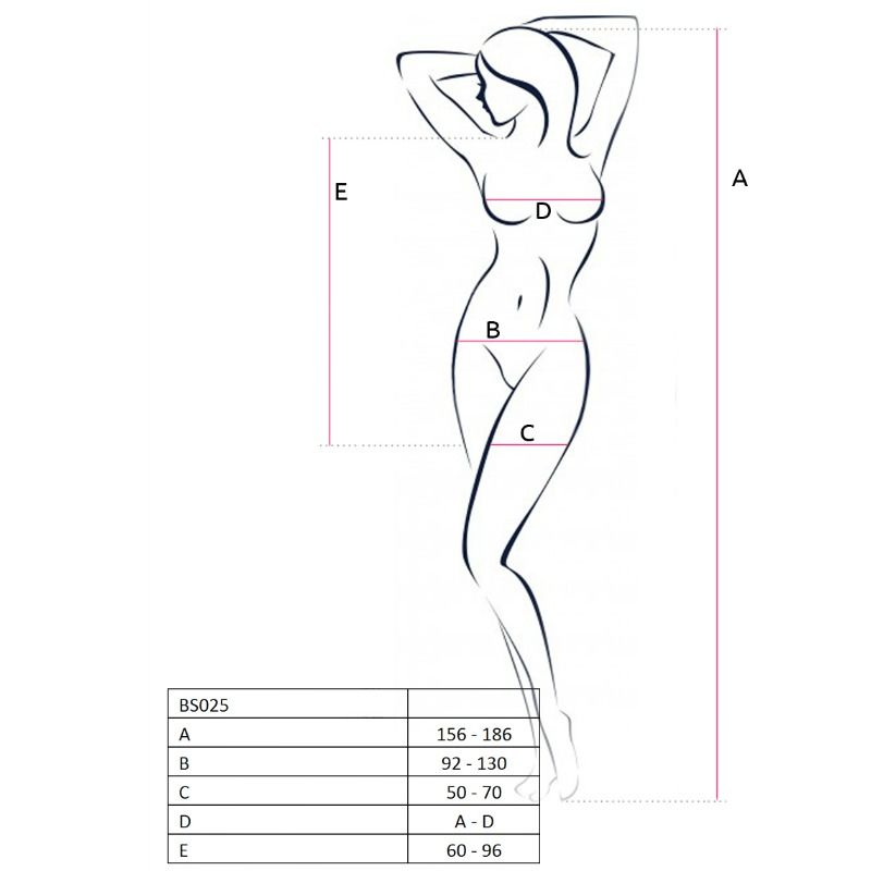 PASSION - WOMEN BS025 BODYSTOCKING BLACK DRESS ONE SIZE STYLE