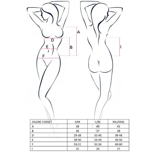 PASIÓN - CORSÉ NEGRO JOLENE PARA MUJER TALLA S/M