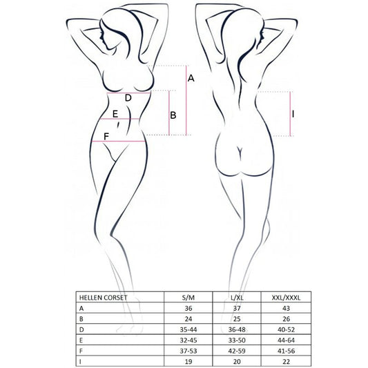 PASIÓN - CORSÉ HELLEN NEGRO PARA MUJER TALLA S/M