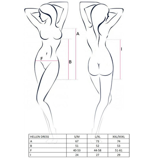 PASIÓN - VESTIDO Y TANGA DE MUJER HELLEN TALLA S/M