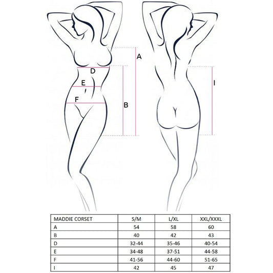 PASIÓN - CORSÉ MADDIE NEGRO PARA MUJER TALLA S/M