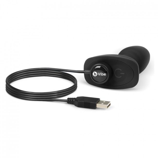 B-VIBE - PLUG ANAL CON CONTROL REMOTO Y RIMMING PEQUEÑO NEGRO