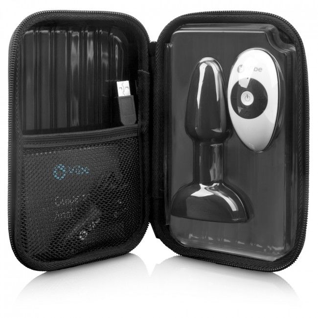 B-VIBE - PLUG ANAL CON CONTROL REMOTO Y RIMMING PEQUEÑO NEGRO
