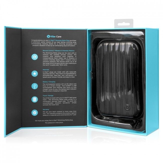 B-VIBE - PLUG ANAL CON CONTROL REMOTO Y RIMMING PEQUEÑO NEGRO