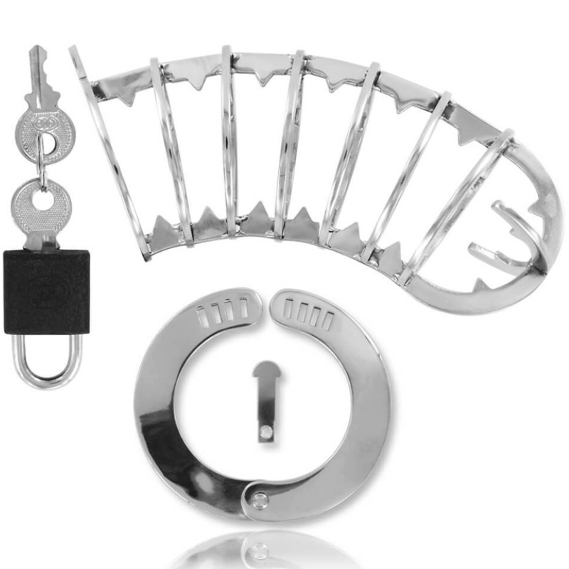 HARD METAL - PENIS CAGE WITH SAFETY LOCK 14 CM