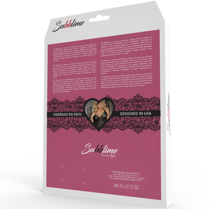 SUBBLIME - QUEEN PLUS BAÑO DE ENCAJE MANGAS EXTENDIDAS