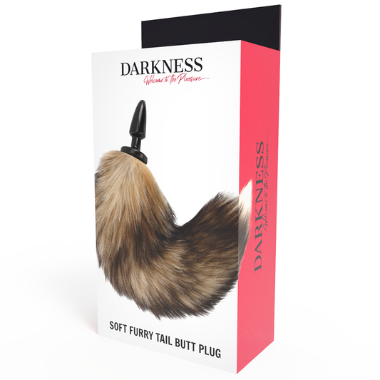 DARKNESS - COLA NATURAL CON PLUG ANAL DE SILICONA 10 CM