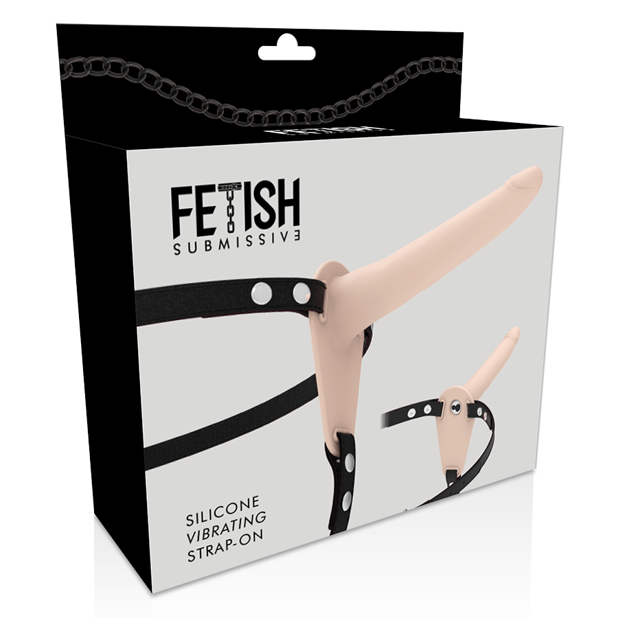 ARNÉS FETISH SUBMISSIVE - VIBRADOR DE SILICONA DE 15 CM