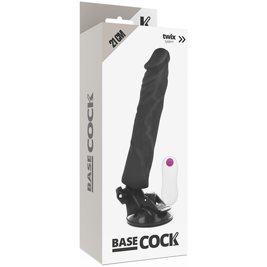 BASECOCK - VIBRADOR REALISTA CON CONTROL REMOTO NATURAL 21 CM -O- 4 CM