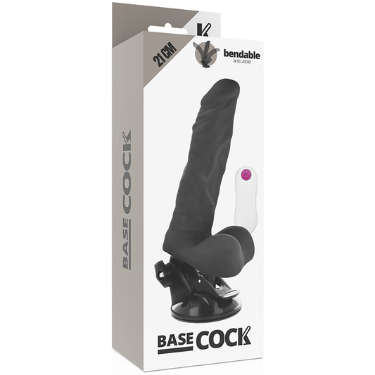 BASECOCK - VIBRADOR ARTICULABLE CON CONTROL REMOTO, NATURAL 21 CM -O- 5 CM