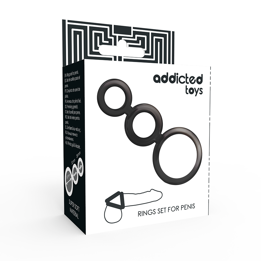 JUGUETES ADICTO - SET DE ANILLOS - PARA PENE - HUMO