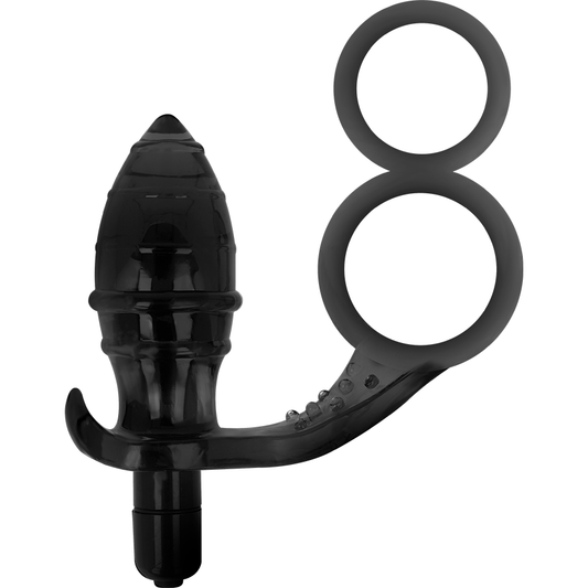 JUGUETES ADICTOS - PLUG ANAL DE DOBLE ANILLO NEGRO