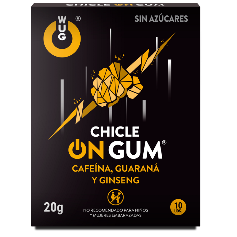 WUG GUM - IN CAFFEINE, GINSENG AND GUARANA GUM 10 UNITS
