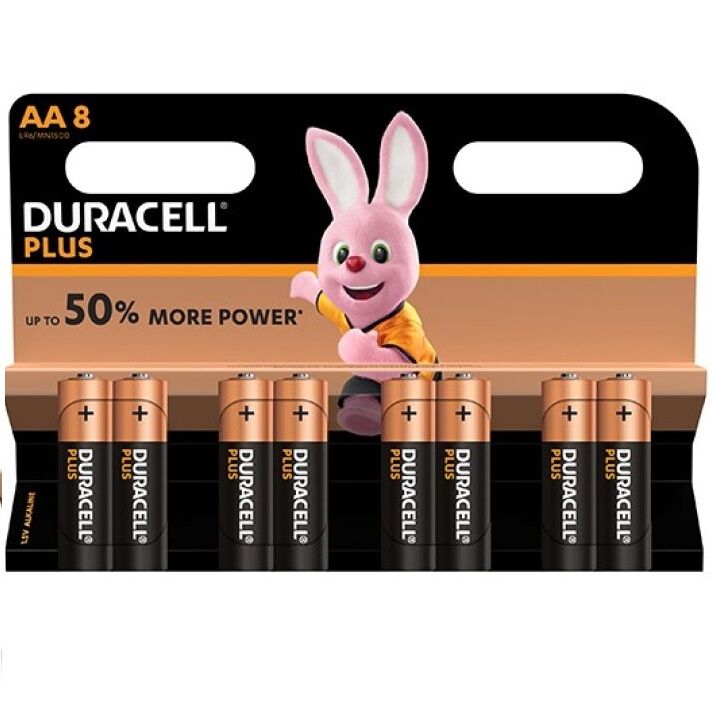 DURACELL - PLUS POWER AA LR6 BATTERY 8 UNITS
