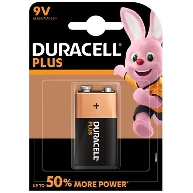 DURACELL - PLUS POWER 9V LR61 BATERÍA 1 UNIDAD