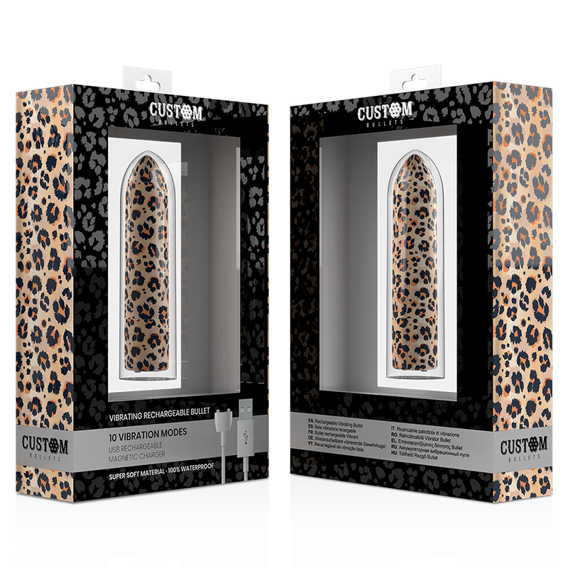 BALAS PERSONALIZADAS - BALAS PERSONALIZADAS BALAS RECARGABLES LEOPARD 10 INTENSIDADES