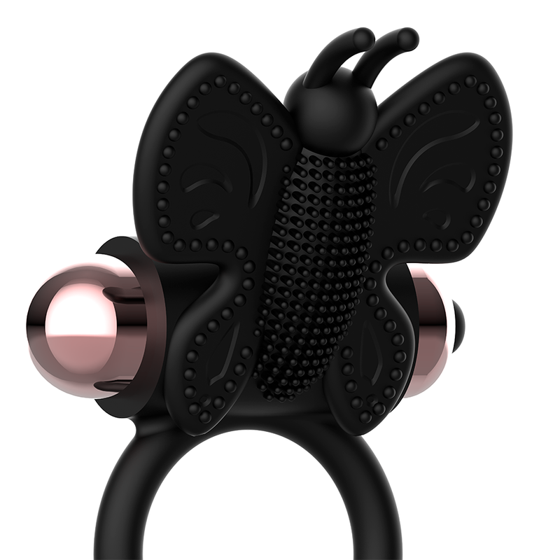 COQUETTE CHIC DESIRE - BUTTERFLY RING WITH BLACK/GOLD VIBRATOR