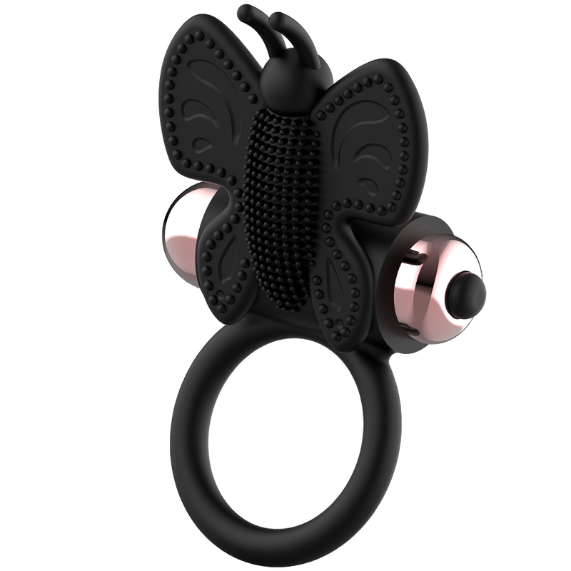 COQUETTE CHIC DESIRE - BUTTERFLY RING WITH BLACK/GOLD VIBRATOR