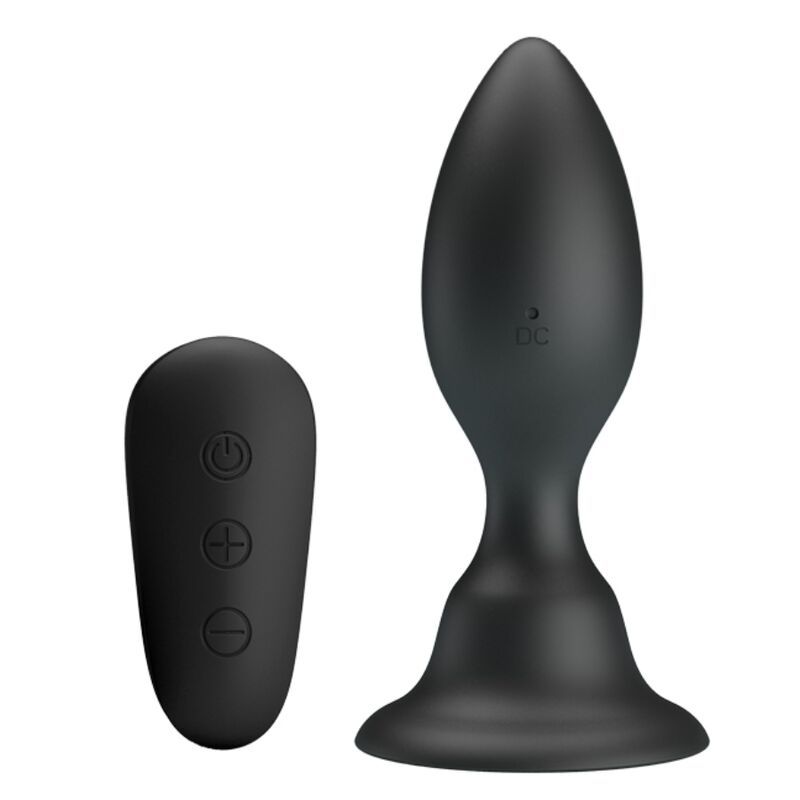 MR PLAY - PLUG ANAL NEGRO CON CONTROL REMOTO VIBRADOR
