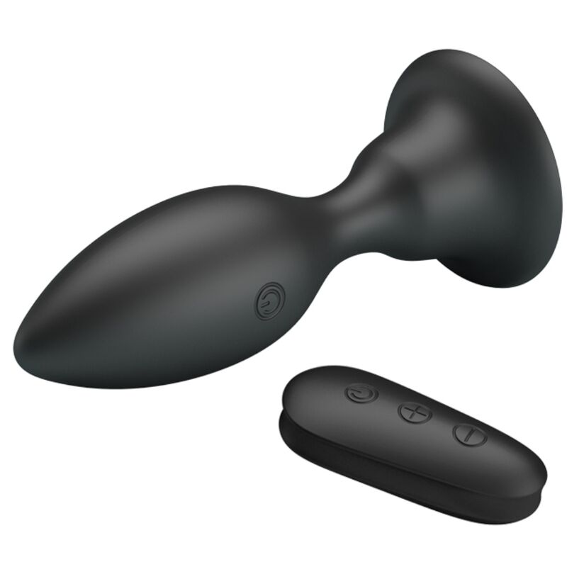 MR PLAY - PLUG ANAL NEGRO CON CONTROL REMOTO VIBRADOR
