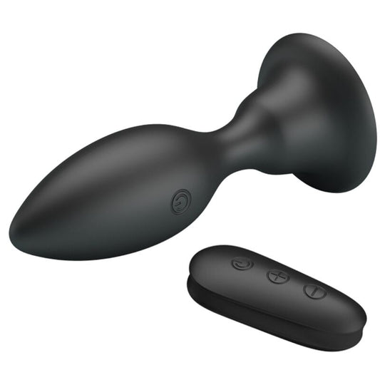 MR PLAY - BLACK ANAL PLUG WITH VIBRATING REMOTE CONTROL