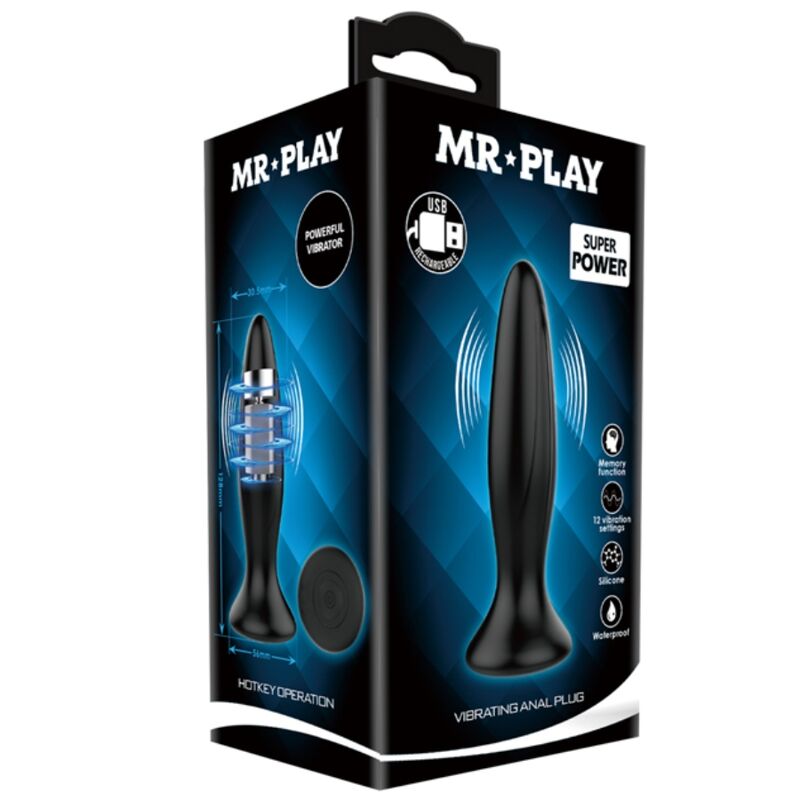 MR PLAY - PLUG ANAL VIBRADOR RECARGABLE NEGRO