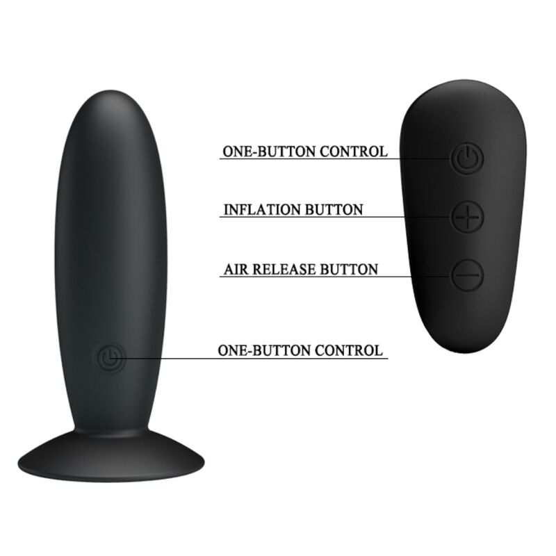 MR PLAY - PLUG ANAL NEGRO CON CONTROL REMOTO VIBRADOR