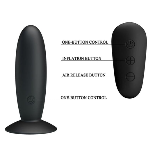 MR PLAY - BLACK ANAL PLUG WITH VIBRATING REMOTE CONTROL