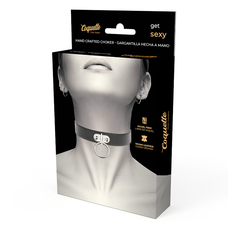 COQUETTE CHIC DESIRE - VEGAN LEATHER NECKLACE FETISH ACCESSORY FOR WOMEN