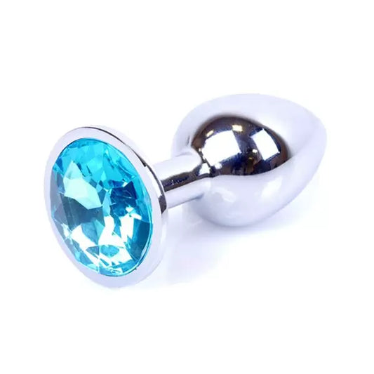 Plug Prateado Brilhante Azul Claro - La Loba Store