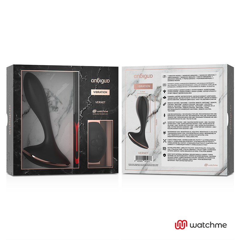 ANBIGUO - WATCHME VIBRADOR ANAL CON CONTROL REMOTO VERNET