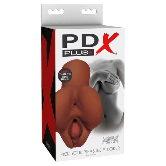 PDX PLUS - CHOOSE YOUR PLEASURE DOUBLE BROWN MASTURBATOR