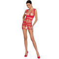 Passion - Mujer Bs089 Bodystock Rojo Talla Única