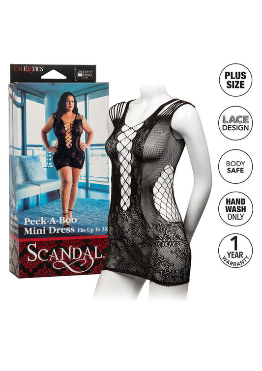 CALEXOTICS - PEEK-A-BOO PLUS SIZE MINI DRESS