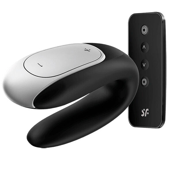 SATISFYER - VIBRADOR DOBLE FUN PARA PAREJAS NEGRO