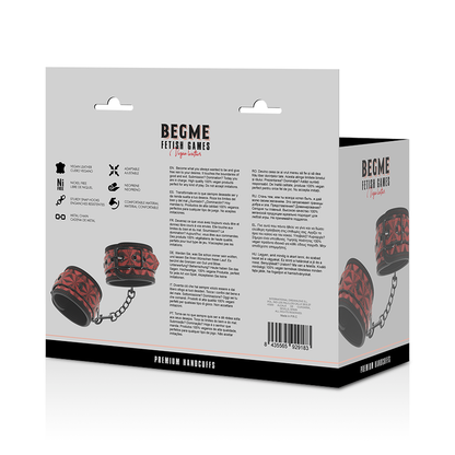 BEGME - PREMIUM RED EDITION NEOPRENE LINING HANDCUFFS