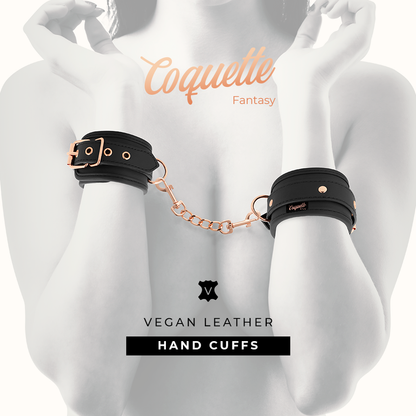 COQUETTE CHIC DESIRE - VEGAN FANTASY LEATHER CUFFS WITH NOPRENE LINING