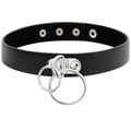 Coquette Chic Desire - Gargantilla de Cuero Vegano de Doble Anillo