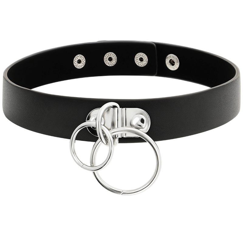 COQUETTE CHIC DESIRE - GARGANTILLA DE CUERO VEGANO CON DOBLE ANILLA