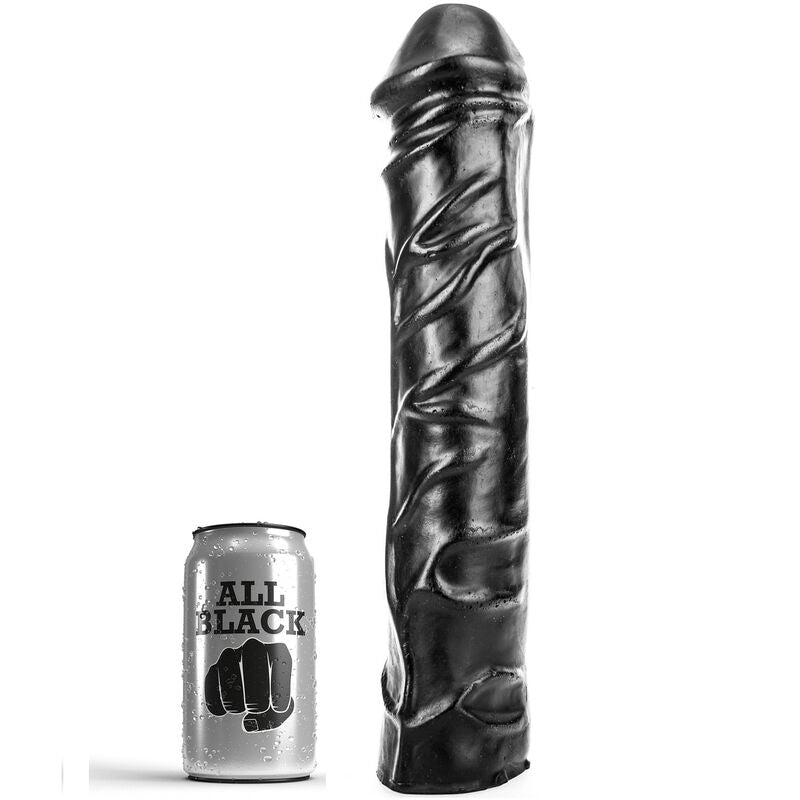 TODO NEGRO - DILDO GIGANTE DE PUÑO SUAVE DE 32 CM