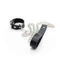 Ohmama Fetish - Collar Para Pene Y Correa De Cuero Con Cadena Metálica