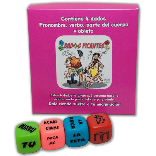 DIABLO PICANTE - 4 DICE GAME OF PRONOUNS, VERBS, BODY PARTS AND PLACE