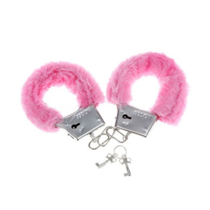 DIABLO SPICY - PINK PLEASURE HAIRY HANDCUFFS