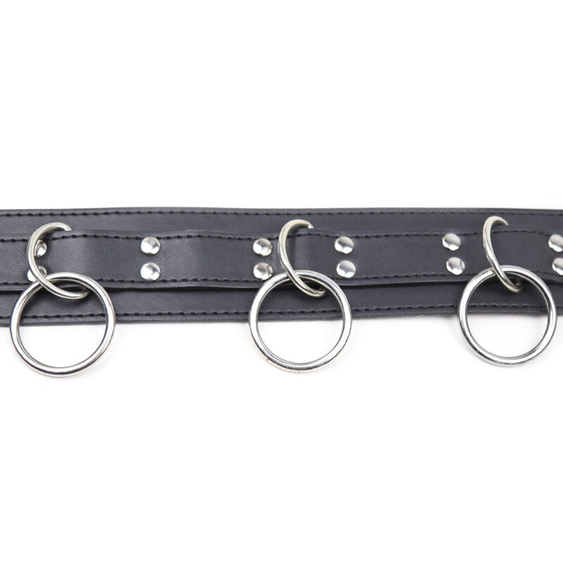 OHMAMA FETISH - COLLAR DE SUMISIÓN CON 3 ANILLAS