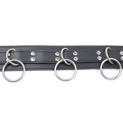 OHMAMA FETISH - COLLAR DE SUMISIÓN CON 3 ANILLAS