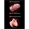 King Cock - Dildo 3D con bolas oscilantes 15.2 cm Piel Clara