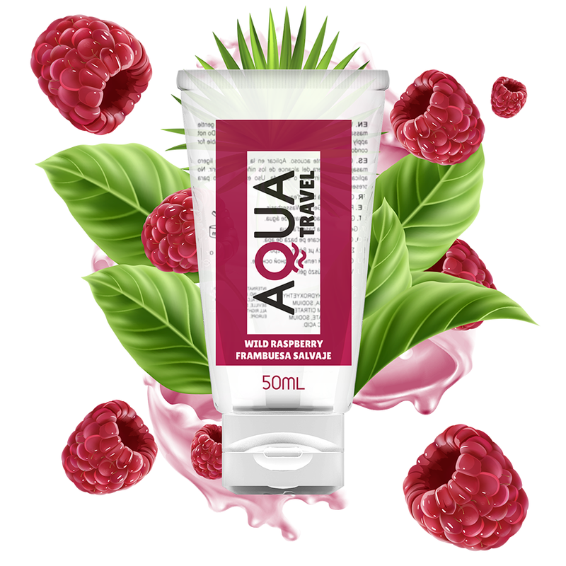 AQUA TRAVEL - LUBRICANTE A BASE DE AGUA AQUA TRAVEL SABOR A FRAMBUESA SILVESTRE - 50 ML