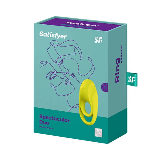 SATISFYER - SPECTACULAR DUO RING YELLOW VIBRATOR